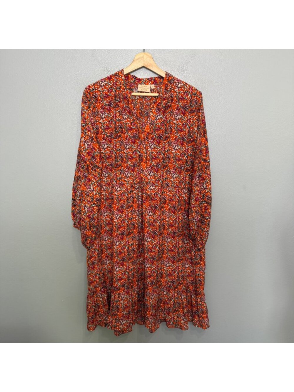 RUNGOLEE alex silk midi dress in colorful print size L